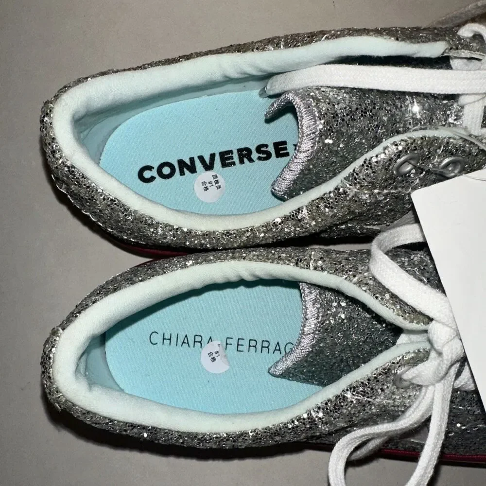 Chiara Ferragni Converse One Star Platform Ox Glitter Women’s 9.5 Silver shoes
